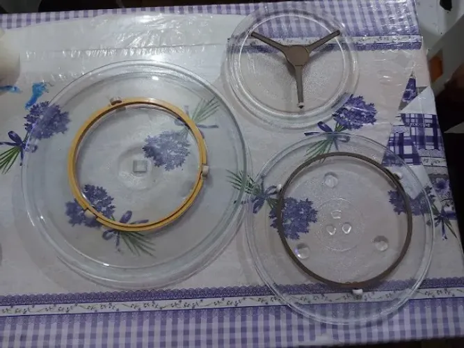 conjunto de prato de vidro p/ micro-ondas
