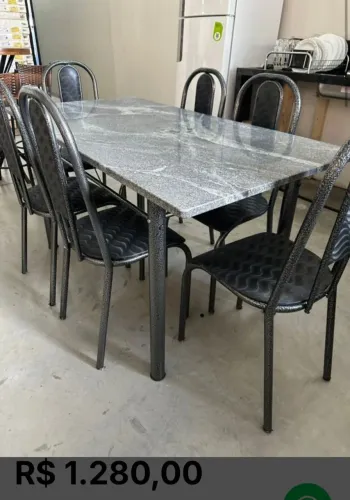 Mesa de mármore com 6 cadeiras novas $1179,99 entrega grátis