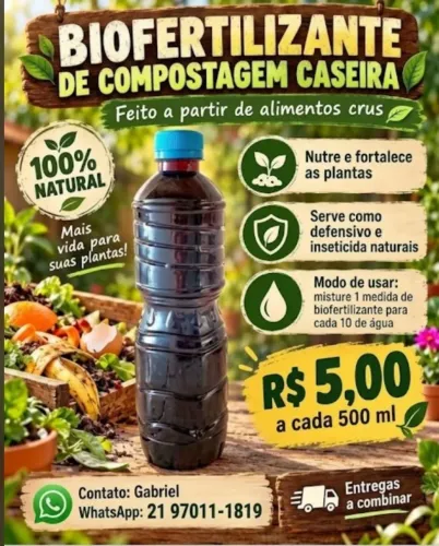 ? BIOFERTILIZANTE DE COMPOSTAGEM CASEIRA (100% NATURAL) ?