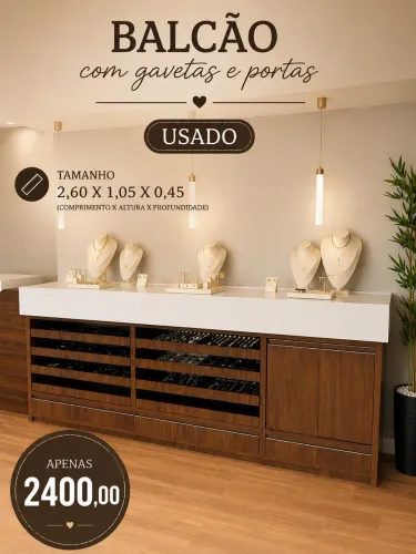 BALCÃO com gavetas e portas