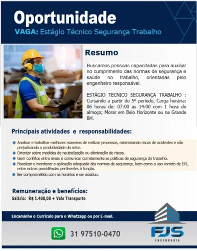 Estágio Técnico Segurança Trabalho