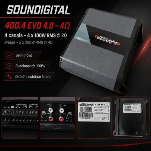 Soundigital 400.4 EVO 4.0 4 Ohms ? Funcionando 100%