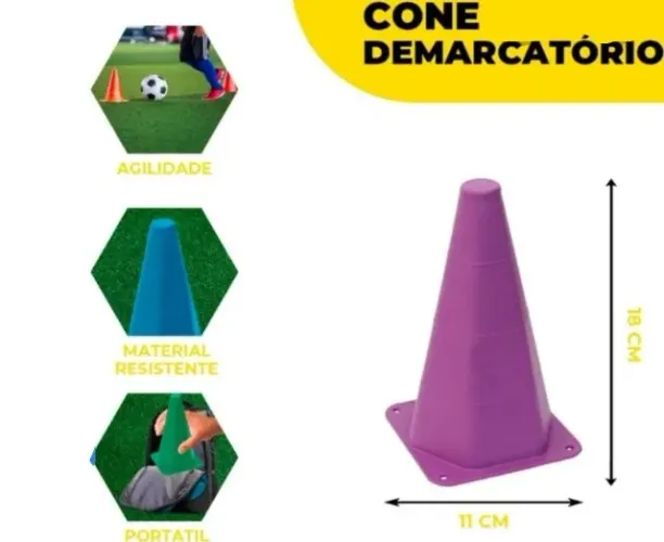 Kit Funcional Agilidade com 5 Cones Coloridos | Treino Esportivo