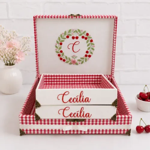 Caixa Maternidade + 2 Bandejas Personalizadas | Cecília Cerejas