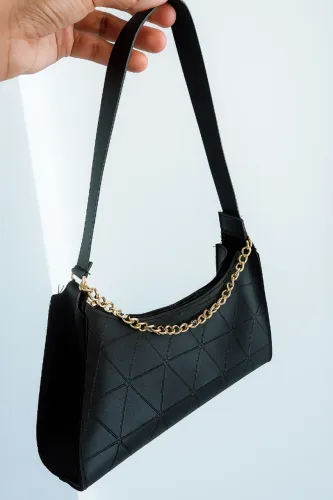 Bolsa Feminina Modelo Baguete Preta - Tendência Blogueira (Nova!)