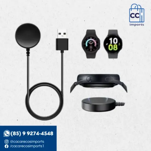 Carregador relógio para samsung galaxy watch 8-7-6-5pro-5-4-3 a... | Novo | Pronta Entrega
