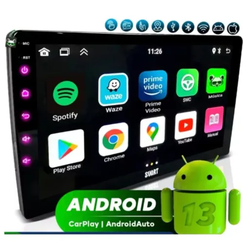 Multimidia Android com carplay/androidauto