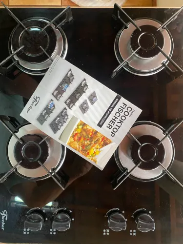 Cooktop Fischer 4 Bocas Vidro Temperado Preto com manual- Ótimo Estado