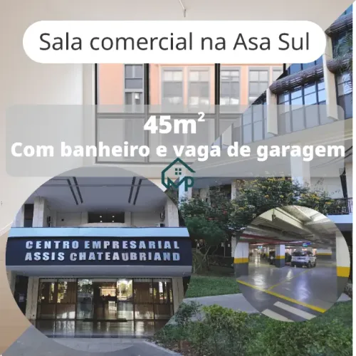 Excelente Sala Comercial de 46m2 na Asa sul com Banheiro e Garagem- Assis Chateaubriand
