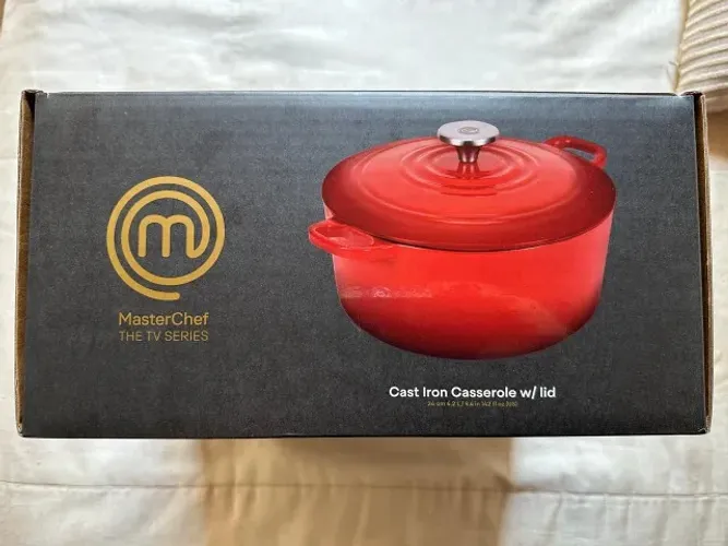 Panela Caçarola Ferro Fundido 24cm Masterchef Vermelha (nova) 
