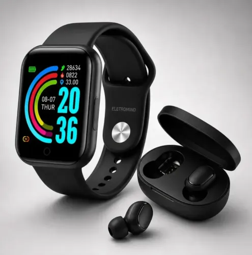 SMARTWATCH + FONE DE OUVIDO BLUETOOTH