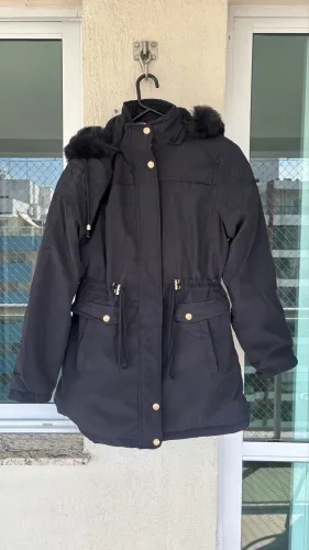 Casaco Parka de inverno com pelúcia 