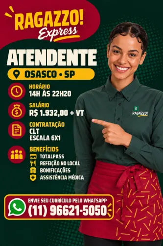 Vagas para Atendente : Osasco Centro