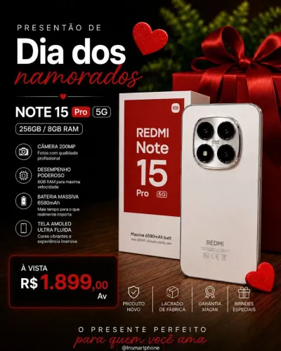 MEGA Promoção dia dos namorados NOTE 15 PRO 5G