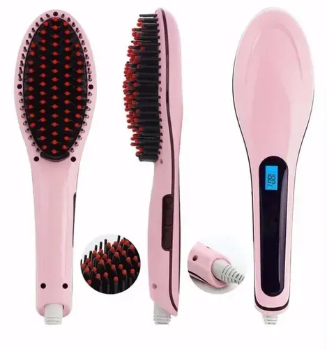 Escova Alisadora Baby Brush-Pro Rosa | Digital | Pouco Uso