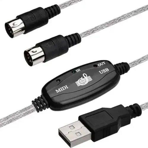 Cabo Adaptador Conversor Audio Midi Usb - Pacote com 3 unidades