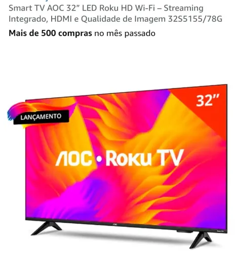Vendo uma TV de 32 polegadas. O AC por apenas R$ 700,00