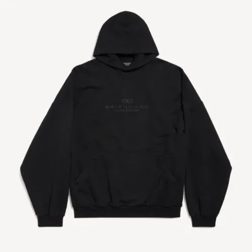 moletom balenciaga garderobe oversized preto