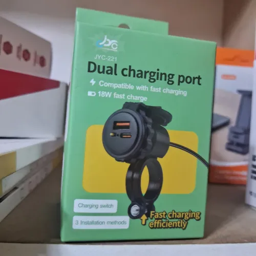 Carregador USB e Tip C turbo celular para moto