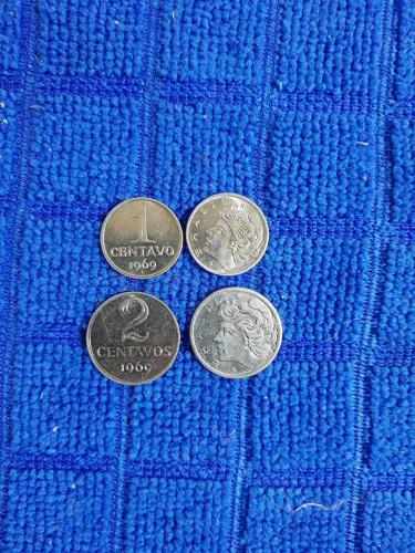 MOEDAS DE 1,2 CENTAVOS DE 1969 EM EXCELENTE ESTADO
