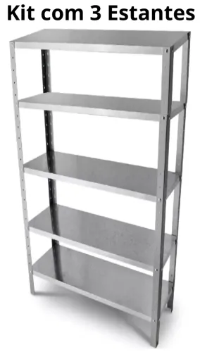 ESTANTE DE AÇO COM 6 PRATELEIRAS REFORÇADA 30X90X2M EM ÓTIMO ESTANTE COM PARAFUSOS E PÉS