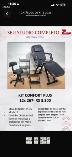 Maca Premium profissional da marca Zenmacas com todos os itens da foto