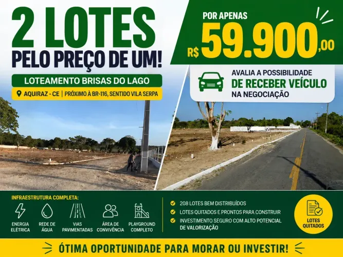 Imóvel para venda possui 300 metros quadrados em Justiniano Serpa - Aquiraz - CE