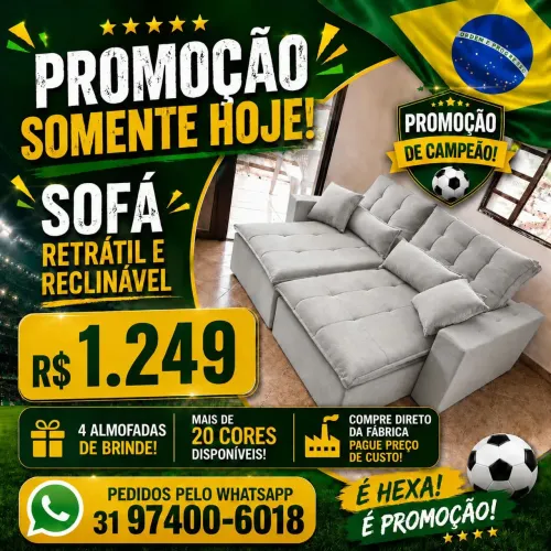 SOFÁ RETRÁTIL E RECLINÁVEL NORUEGUÊS