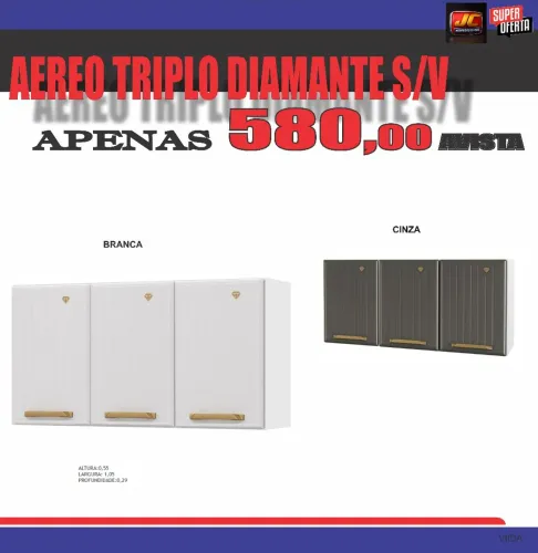 AEREO TRIPLO EM AÇO DIAMANTE