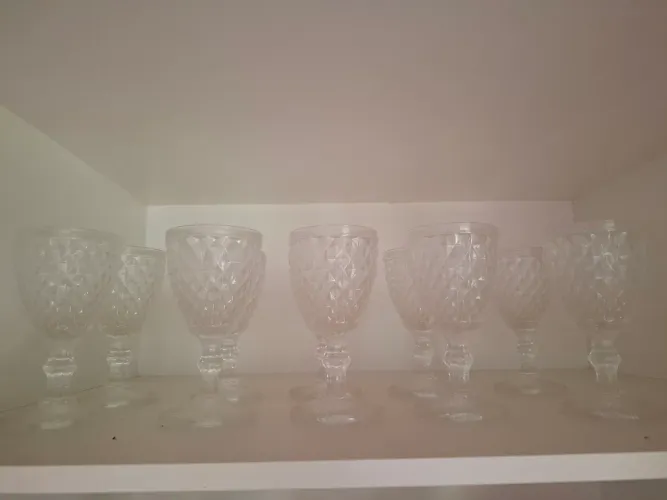 10 taças para vinho branco transparente bico de jaca
