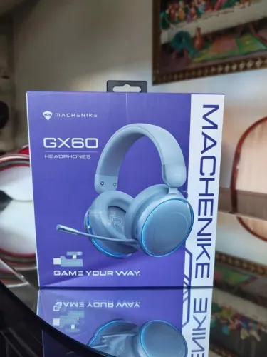Headset Gamer Machenike GX60 sem fio 5.4, Som Surround 7.1, Drivers 53mm, Wireless 2.4Ghz