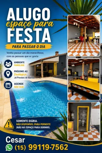 Alugo espaço para festa
