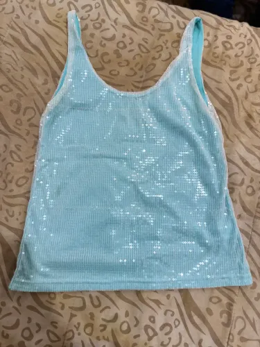 Blusa paetê azul (P)