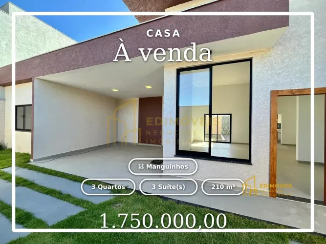Casa de Alto Padrão em Manguinhos - Perfeita para Receber