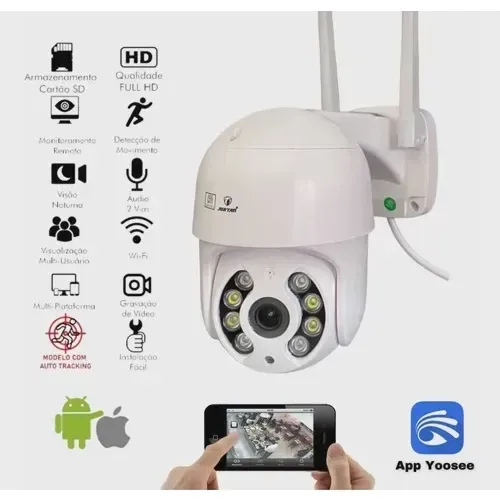 CAMERA EXTERNA 360° WIFI COM INFRAVERMELHO COM MICROFONE