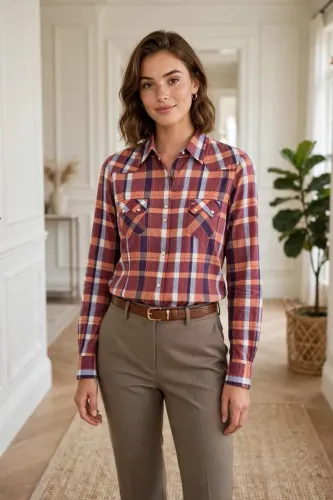 Camisa xadrez feminina tamanho GG