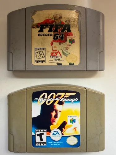 Lote 2 jogos nintendo 64 - 007 world is not enough e fifa 64