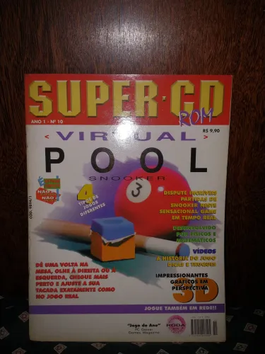 Revista Super CD ROM 10 Virtual Pool Alfa Editora anos 90