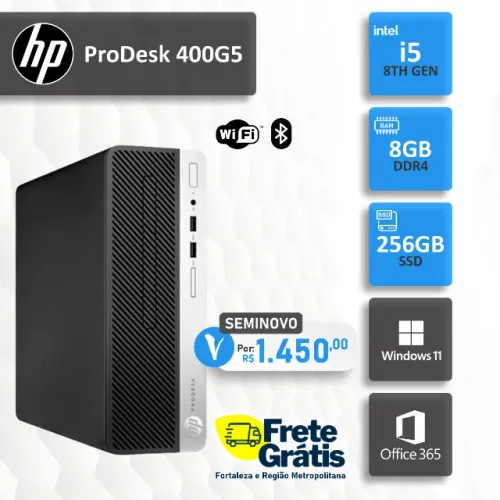 CPU HP - Core i5 8ª GER - SSD 256GB - RAM 8GB - Win 11 - Office 365 - Parcelo 10X
