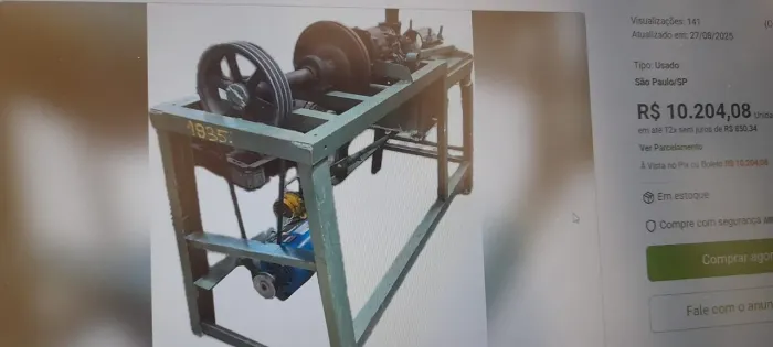 Máquina de fabricar Telas, antiga, mas Boa 