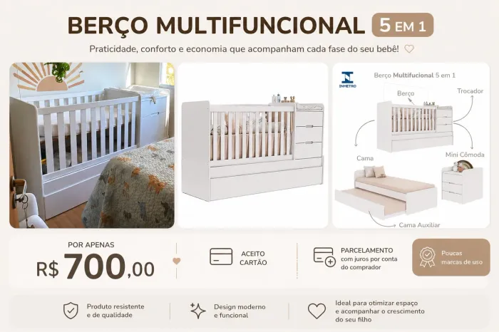 Berço multifuncional 