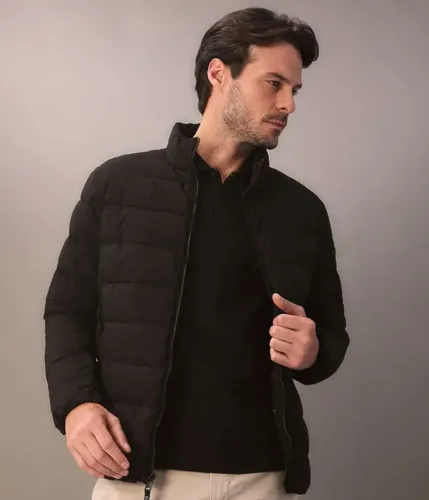 Jaqueta Matelassê Calvin Klein Com Zíper Sorona Preto Masculina