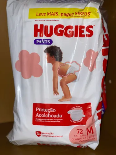 FRALDAS HUGGIES PANTS M 72 UNIDADES
