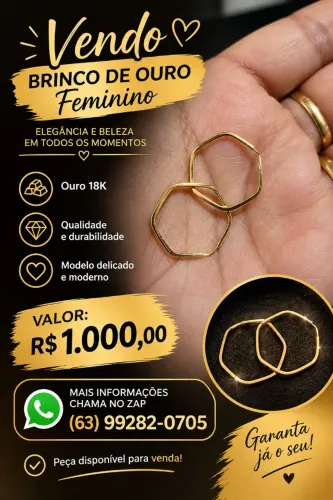 Brinco de ouro feminino 18k