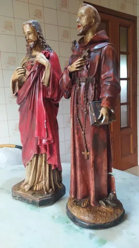 Sagrado coração de Jesus e São Francisco 60cm
