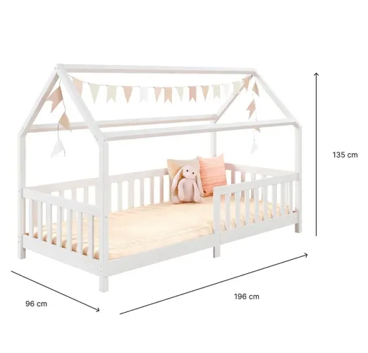 Cama Montessoriana de Madeira Maçica Estilo Casinha