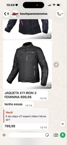 Conjunto X11 motociclista feminino