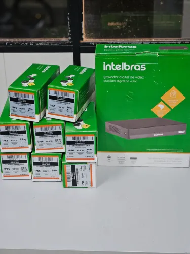 KIT DVR 8 CANAIS E CAMERAS INTELBRAS