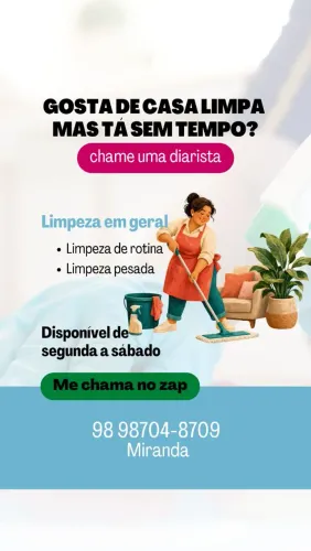 Diarista ou equipe de faxina