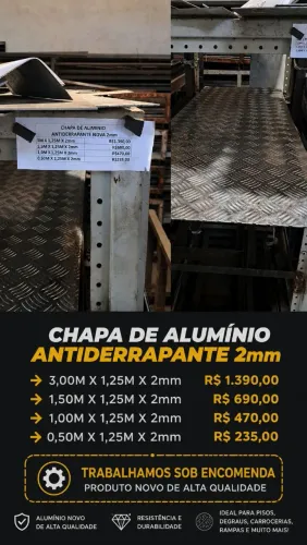 Chapas de alumínio antiderrapantes